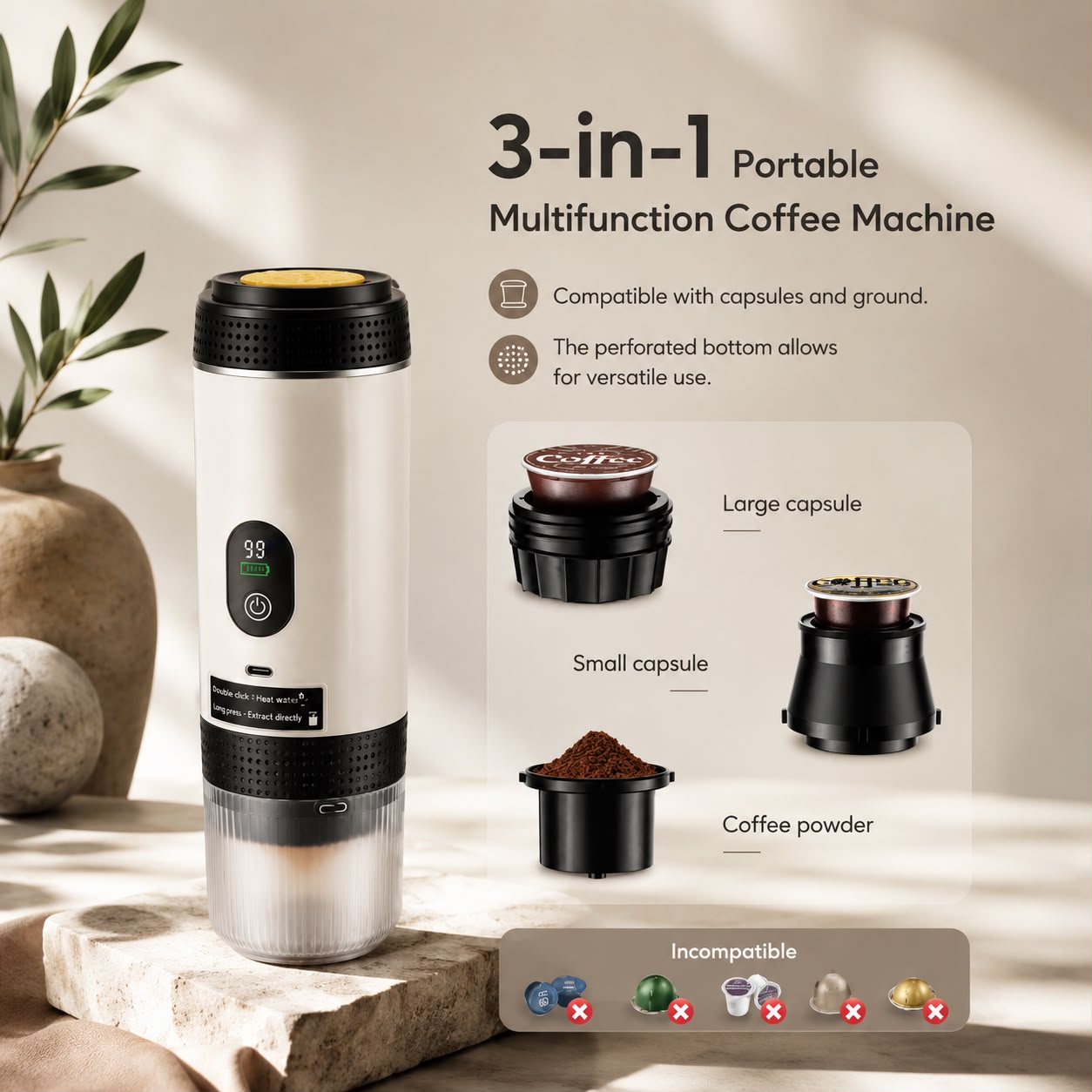 3-in-1 Portable Espresso Maker